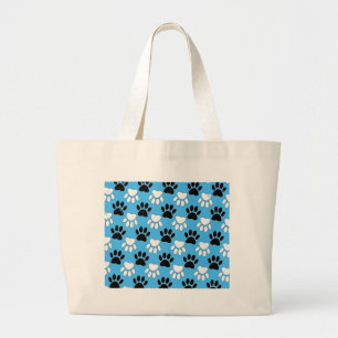 Grand Tote Bag Paniers Noirs Et Blancs Perdus Sur Arrière - plan 