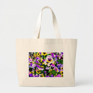 Grand Tote Bag pansy flowers