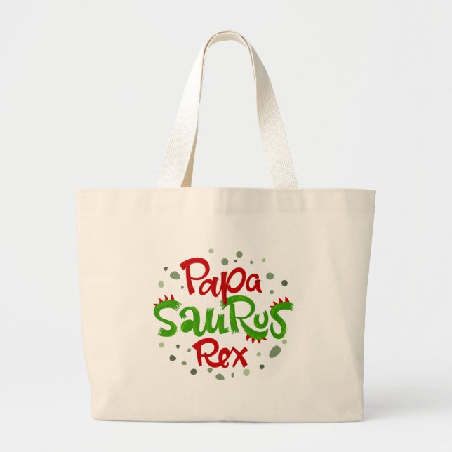 Grand Tote Bag Papa Saurus Rex Graphic (Devant)