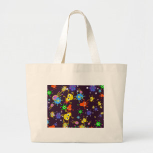 Grand Tote Bag Papier peint de bactéries