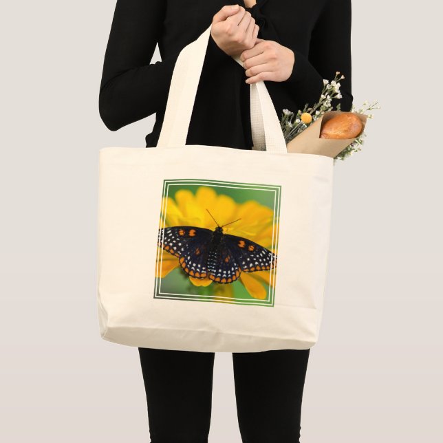 Grand Tote Bag Papillon à taches à carreaux de Baltimore (Devant (produit))