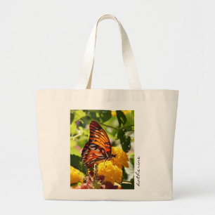 Grand Tote Bag Papillon Fourre-tout, personnalisé avec le nom
