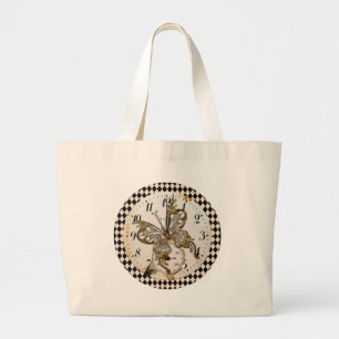 Grand Tote Bag Papillon Steampunk Round