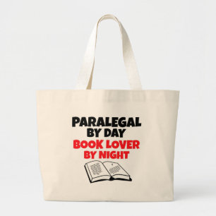 Grand Tote Bag Paralégal par Jour Livre Lover par nuit