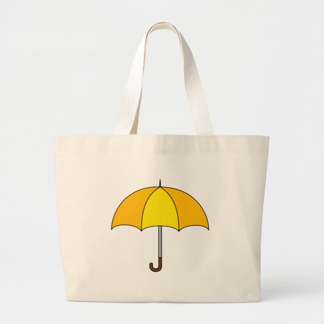 Grand Tote Bag Parapluie jaune (Devant)