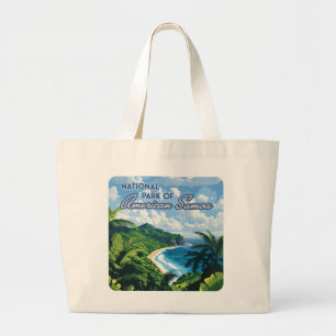 Grand Tote Bag Parc National de Samoa Américaines Plage Rainfores