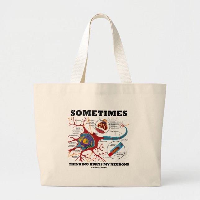 Grand Tote Bag Parfois la pensée blesse mes neurones (Devant)