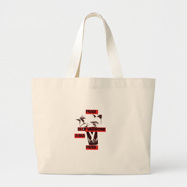 Grand Tote Bag Partagez l'amour : Un verre de Saint Valentin (Devant)