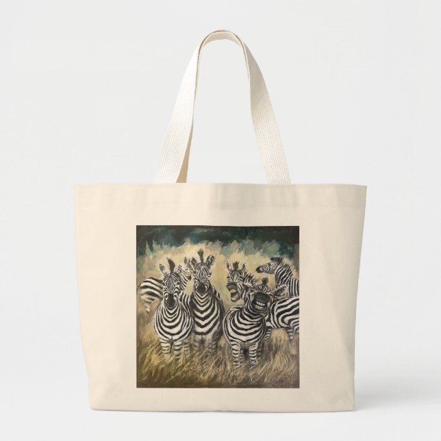Grand Tote Bag Parti Zebra (Devant)