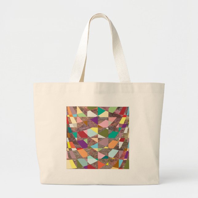 Grand Tote Bag Parties scintillant de couleurs Abstraites (Devant)