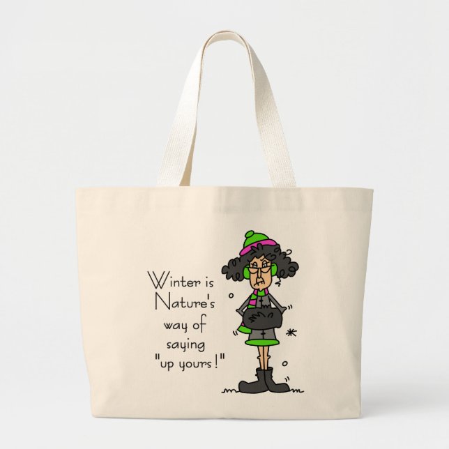 Grand Tote Bag Pas un fan d'hiver (Devant)