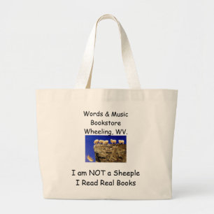 Grand Tote Bag pas un livre fourre-tout de sheeple