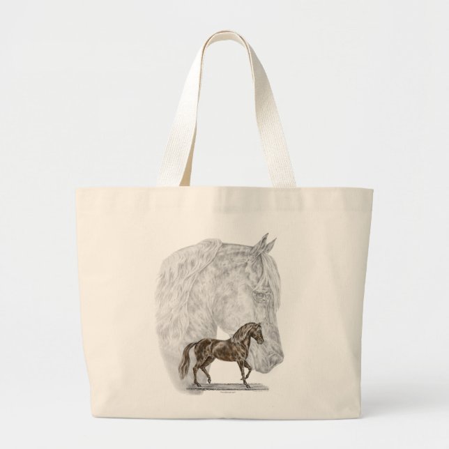 Grand Tote Bag Paso Fino Cheval Art (Devant)