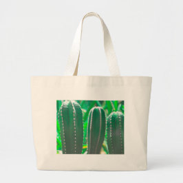 Grand Tote Bag Pastel Green Cactus plante feuilles