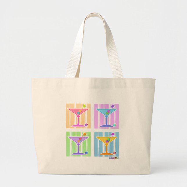 GRAND TOTE BAG PASTEL POP ART MARTINIS (Devant)
