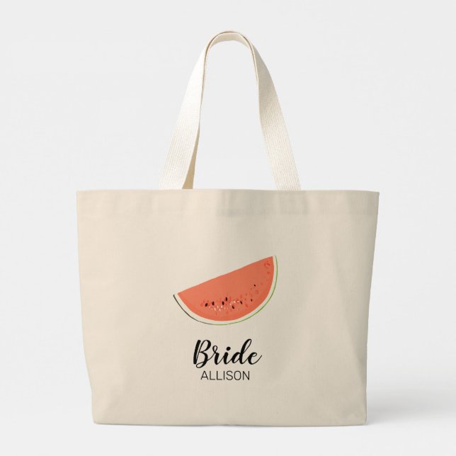 Grand Tote Bag Pastèque de la fête de la mariée (Dos)