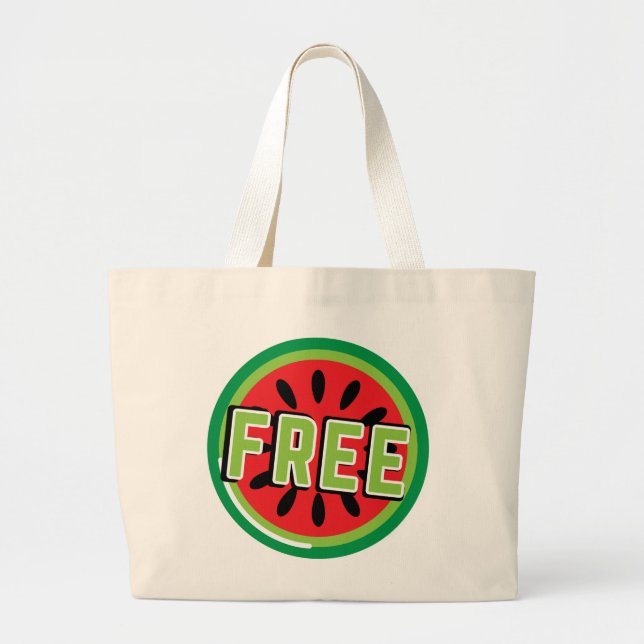 Grand Tote Bag pastèque Palestine libre (Devant)