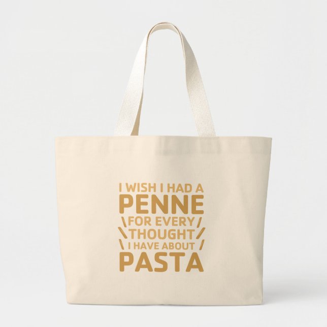Grand Tote Bag Pâtes de Penne (Devant)