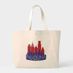 Grand Tote Bag Patriote de newwave d'horizon de Philly
