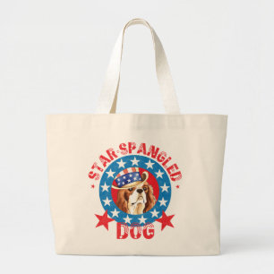 Grand Tote Bag Patriotique Cavalier Roi Charles Spaniel