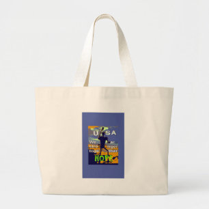 Grand Tote Bag Patriotique USA Hope Graphisme