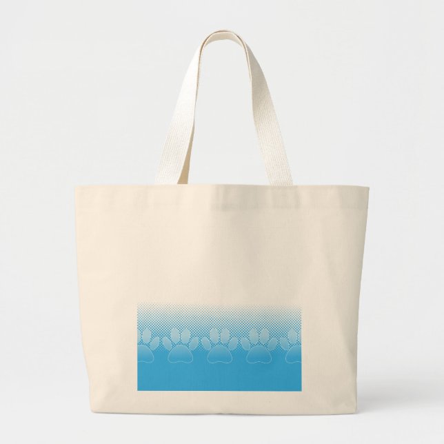Grand Tote Bag Patrouilles Bleues Et Blancs Avec Arrière - plan D (Devant)