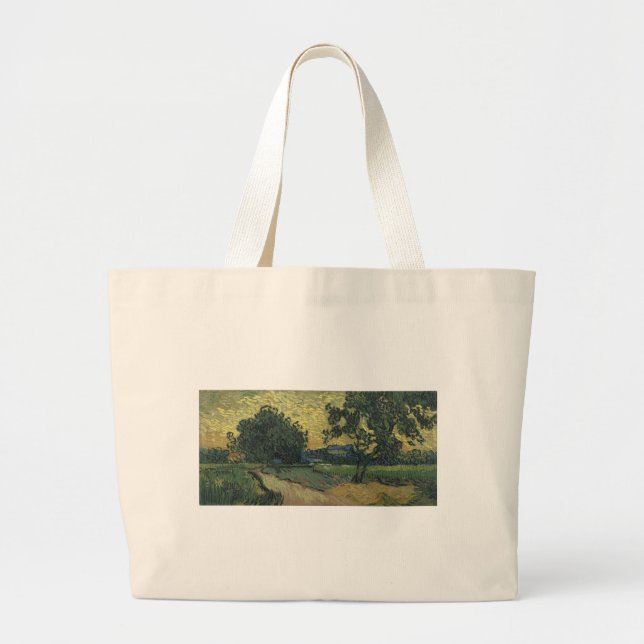 Grand Tote Bag Paysage de Van Gogh à Twilight (Devant)