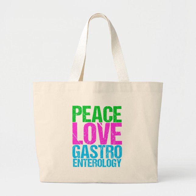 Grand Tote Bag Peace Love Gastroentologie (Devant)