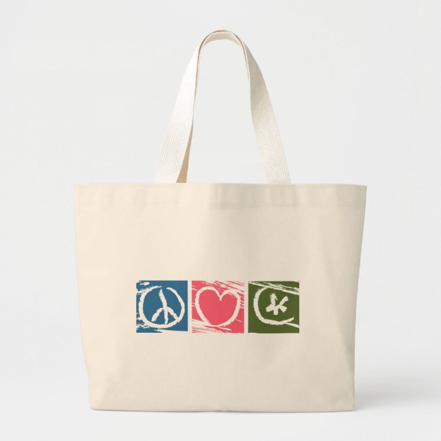 Grand Tote Bag Peace Love Islam (Devant)