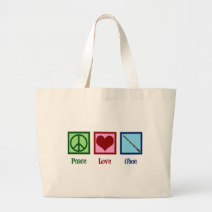 Grand Tote Bag Peace Love Oboe