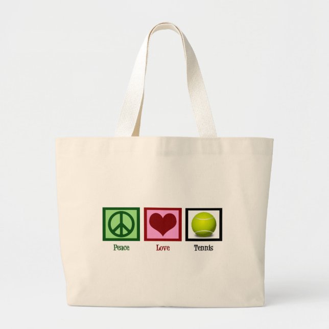 Grand Tote Bag Peace Love Tennis (Devant)