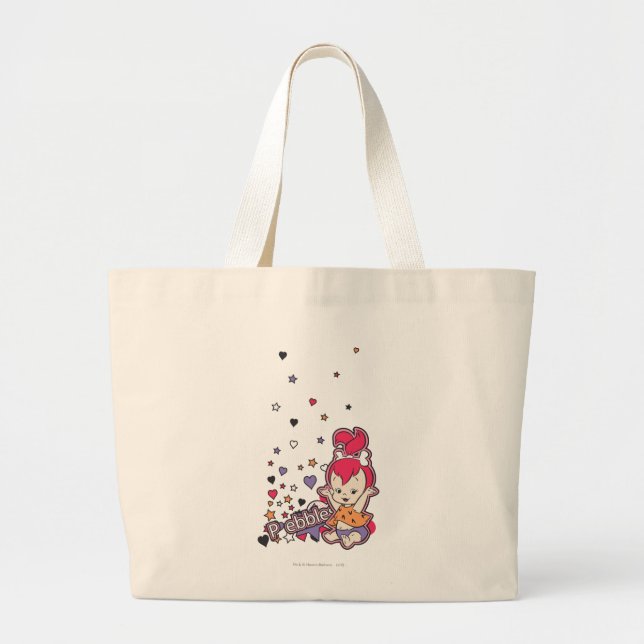Grand Tote Bag PEBBLES™ Coeur pourpre (Devant)