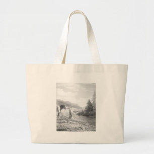 Grand Tote Bag Pêche de mouche de garçon