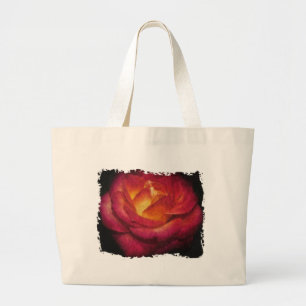 Grand Tote Bag Peinture à l'huile de Rose flamand