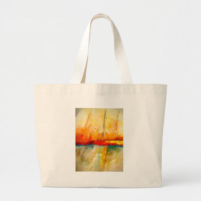 Grand Tote Bag Peinture Abstraite moderne (Devant)