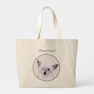 Grand Tote Bag Peinture blanche en poudre de Chine peint art chie