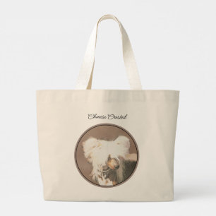 Grand Tote Bag Peinture Chinoise sans cheveux peint art original 