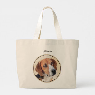 Grand Tote Bag Peinture de Harrier Tri-Couleur Mignon Art Origina