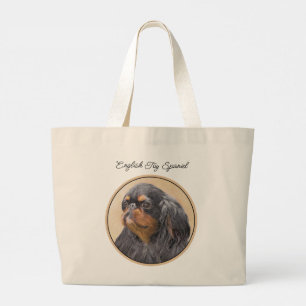 Grand Tote Bag Peinture de Spaniel Toy Anglais Chien King Charles
