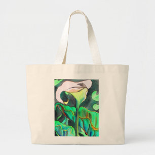 Grand Tote Bag Peinture originale aquarelle lys d'Arum