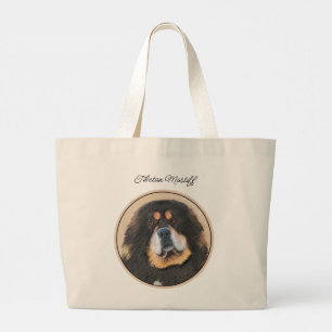Grand Tote Bag Peinture tibétaine Mastiff art de chien animal de