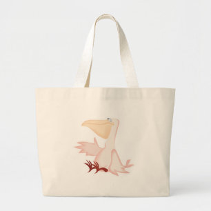 Grand Tote Bag pélican rose souriant