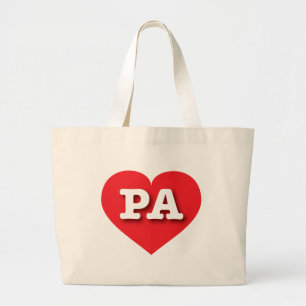 Grand Tote Bag Pennsylvanie Coeur rouge - J'aime PA