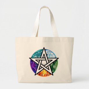 Grand Tote Bag pentagramme du Wiccan