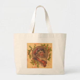 Grand Tote Bag Père Noël Leyendecker Antique Victorien