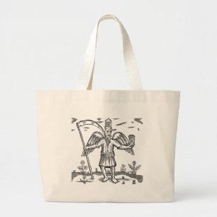Grand Tote Bag Père Temps avec Scythe et Hourglass