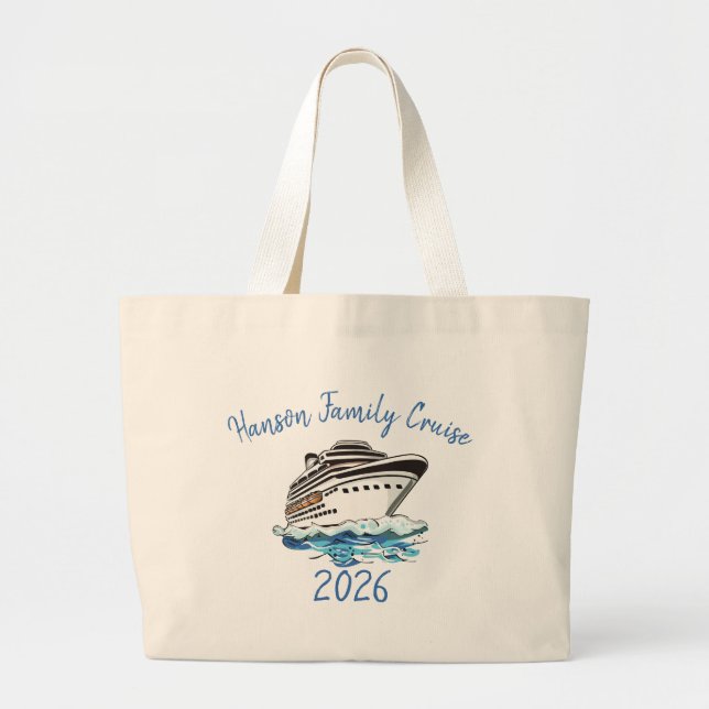 Grand Tote Bag Personalized Fun Cruise Ship (Devant)