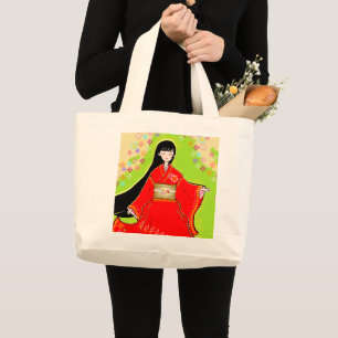 Grand Tote Bag Pesonorisé Japonais Maiko Carpe Diem