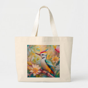 Grand Tote Bag Petit arc-en-ciel Pic Imaginaire Oiseau