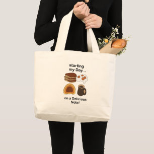 Grand Tote Bag Petit déjeuner : commencer ma journée sur une note